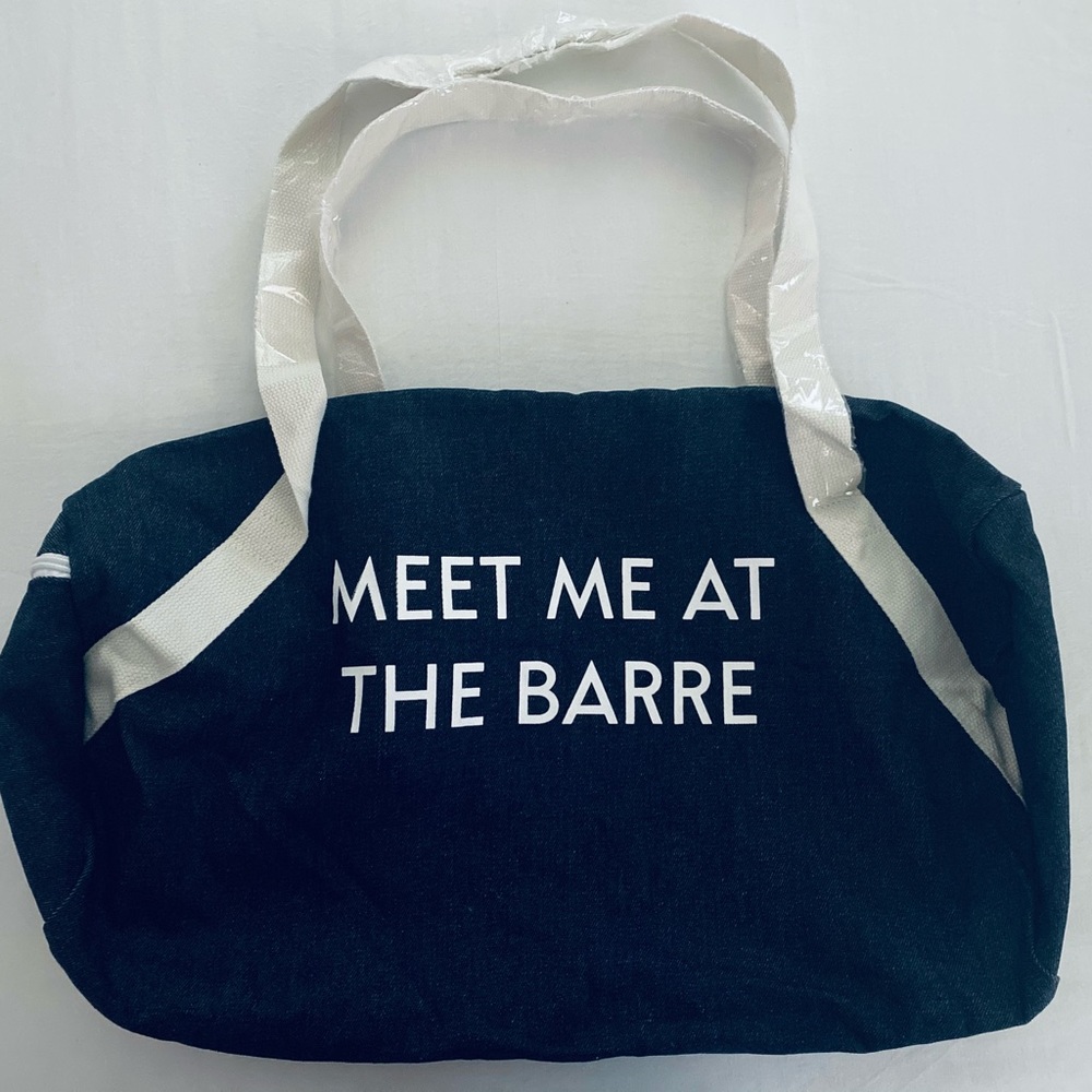 “Meet Me At The Barre” Dark Wash DENIM Workout Bag
